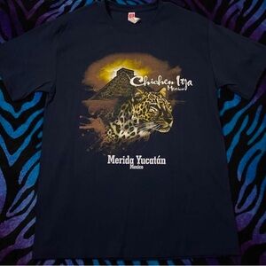 Black cotton Chichen Itza Mexico t-shirt